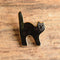 Black ceramic cat brooch