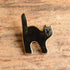 Black ceramic cat brooch