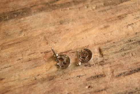 Moon and Stars Sterling Earrings