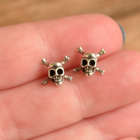 Skull and Crossbones Sterling Earrings