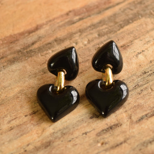 Black Heart Earrings