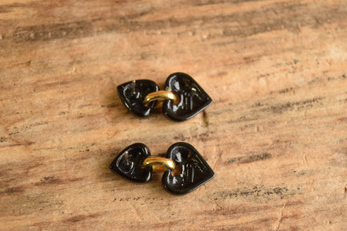 Black Heart Earrings