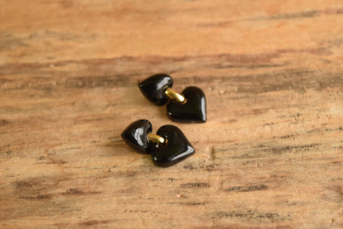 Black Heart Earrings