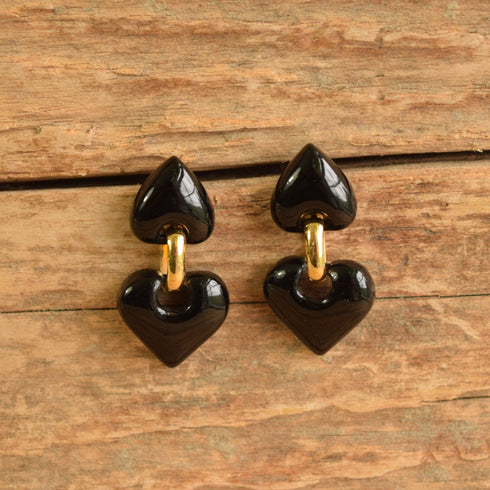 Black Heart Earrings