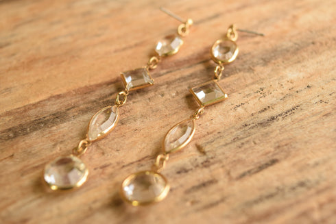 Long Crystal Drop Earrings