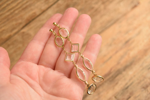 Long Crystal Drop Earrings