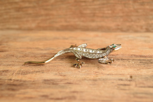 Silver Lizard Brooch