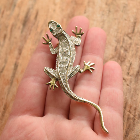 Silver Lizard Brooch