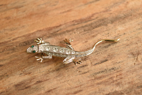 Silver Lizard Brooch
