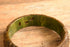 Green Rose Carved & Pierced Marbled Bakelite Bangle
