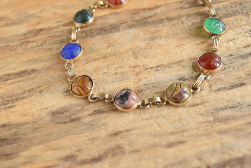 Round Scarab Bracelet - 12K Gold Filled