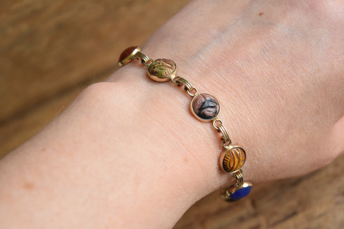 Round Scarab Bracelet - 12K Gold Filled