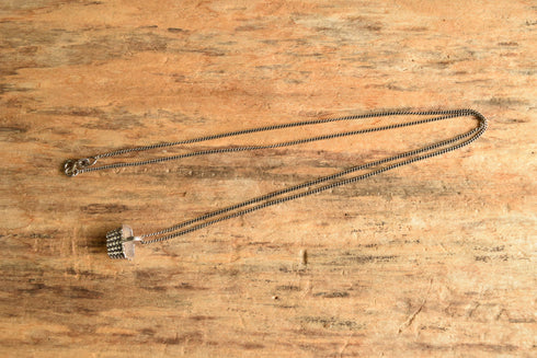 Sterling Silver Basket Necklace - 23 inch