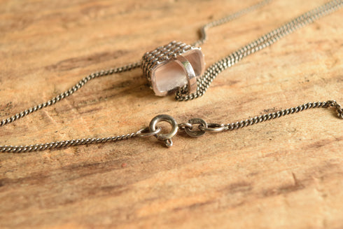 Sterling Silver Basket Necklace - 23 inch