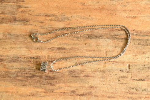 Sterling Silver Basket Necklace - 17 inch