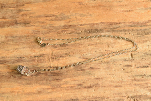 Sterling Silver Basket Necklace - 18 inch