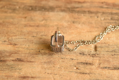 Sterling Silver Basket Necklace - 18 inch