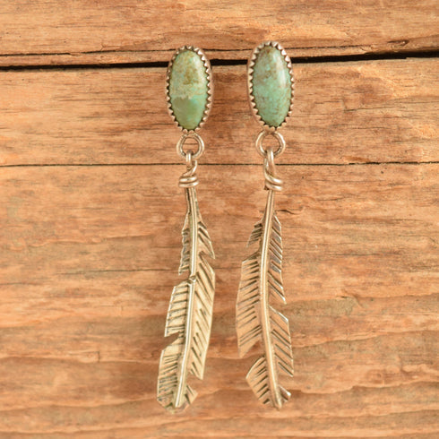 Feather Drop Earrings