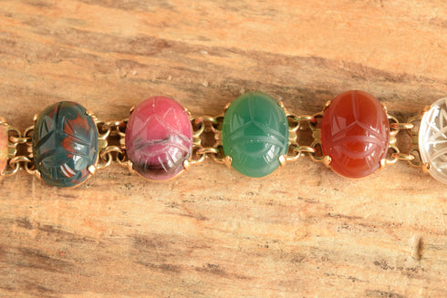 14K Yellow Gold Large Scarab Bracelet