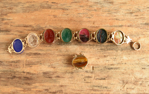 14K Yellow Gold Large Scarab Bracelet