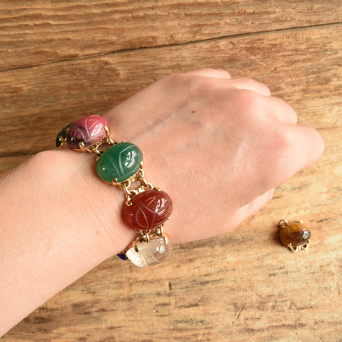 14K Yellow Gold Large Scarab Bracelet