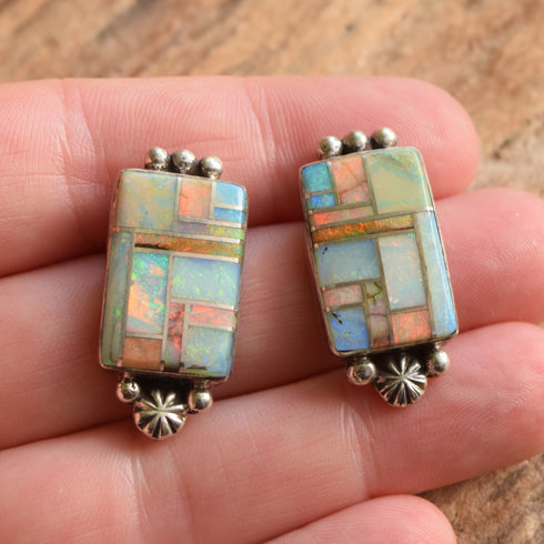 Opal Inlay Earrings