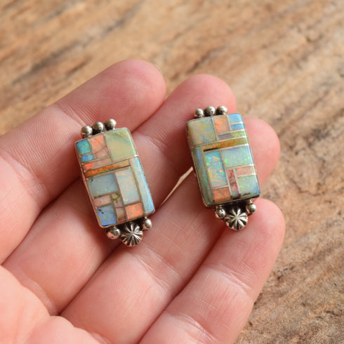 Opal Inlay Earrings
