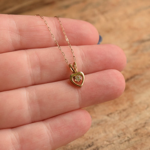 14k GF Dainty Heart Shaped Pendant Necklace