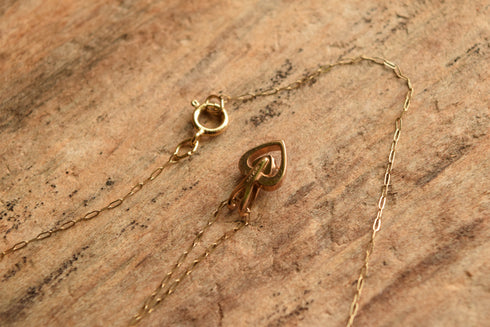 14k GF Dainty Heart Shaped Pendant Necklace