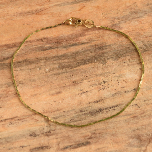 14k Yellow Gold Cobra Chain Bracelet