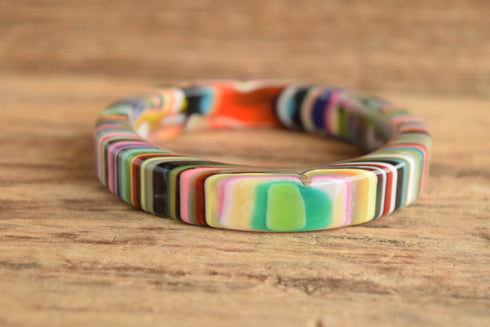 Sobral Jewelry Rainbow Layered Bullseye Bangle