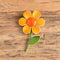 vintage metal yellow orange flower daisy brooch