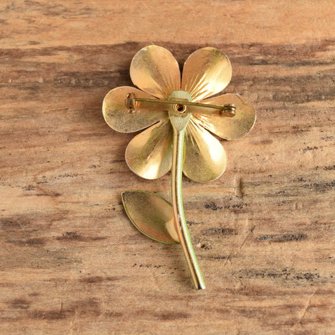 Yellow Daisy Flower Brooch