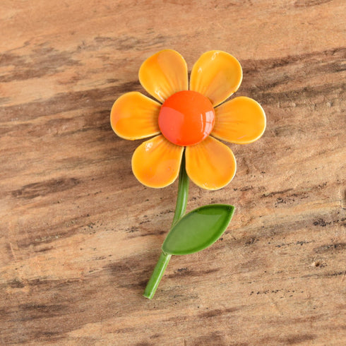 Yellow Daisy Flower Brooch