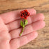 Red Rose Flower Brooch