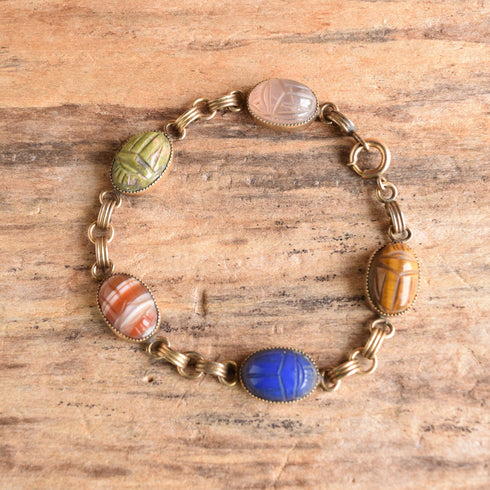 banded agate scarab bracelet gemstones