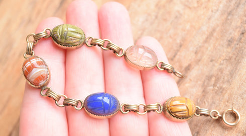 Admark Gemstone Scarab Bracelet - 14K Gold Filled