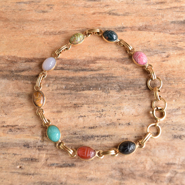 Tiny Scarab Bracelet - 12K Gold Filled