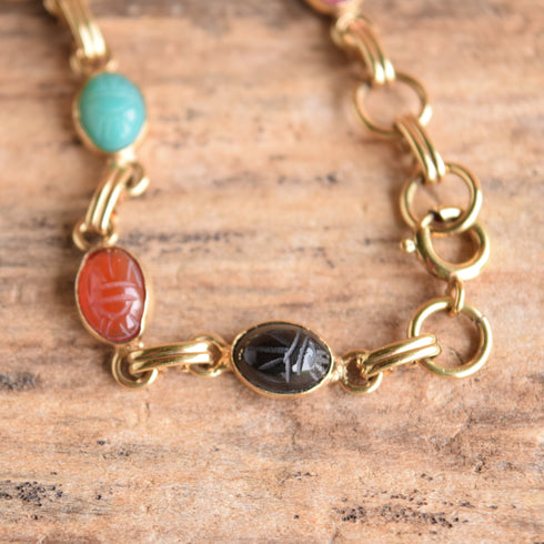 Tiny Scarab Bracelet - 12K Gold Filled