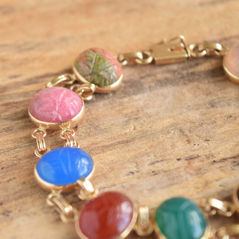 14 K Yellow Gold Scarab vintage bracelet