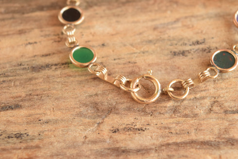 Tiny Round Scarab Bracelet - 12K Gold Filled