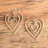 Heart shaped dangle earrings sterling silver vintage