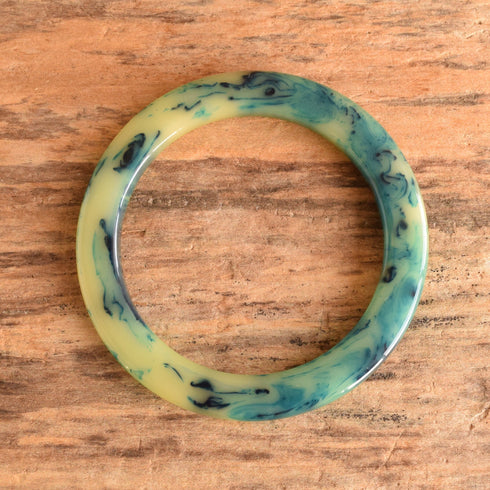 Blue Custard Marbled Bakelite Bangle