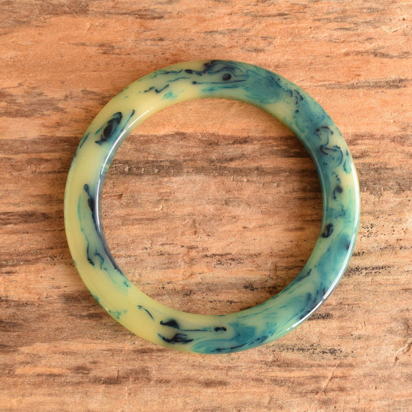 Blue Custard Marbled Bakelite Bangle