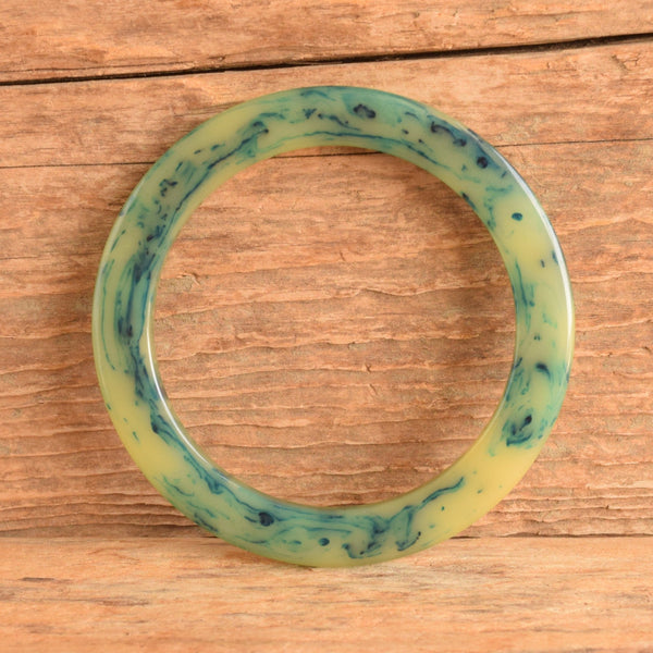 Blue Custard Marbled Bakelite Bangle