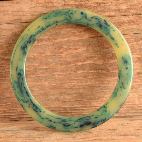 Blue Custard Marbled Bakelite Bangle