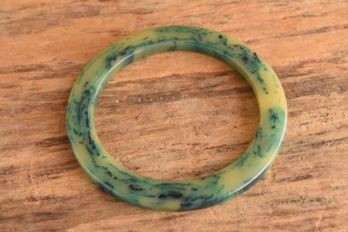 Blue Custard Marbled Bakelite Bangle