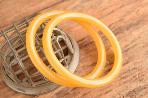 Pair of Yellow Bakelite Bangles