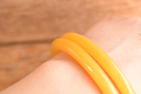 Pair of Yellow Bakelite Bangles