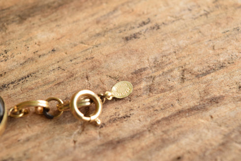 Bal-Ron Gemstone Scarab Bracelet - 12K Gold Filled